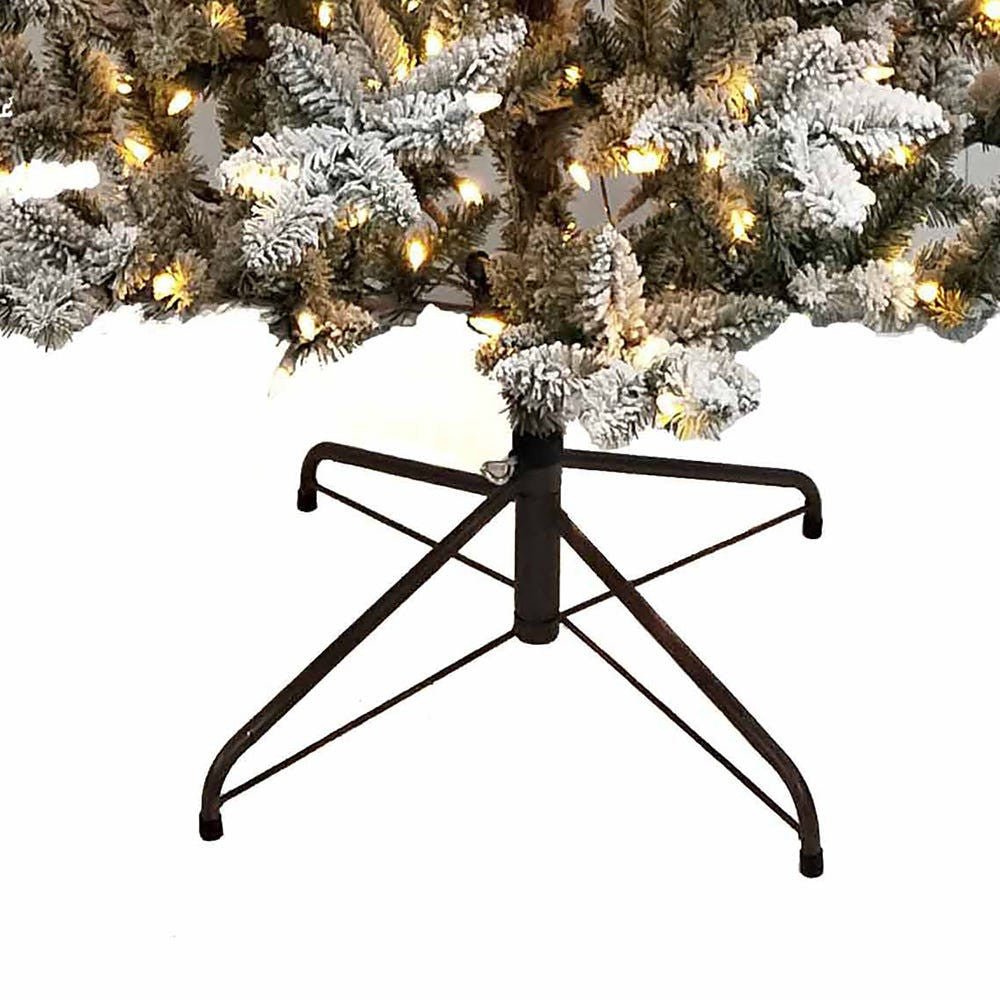 6' Pre-Lit Warm White LED Snow Pine Tree