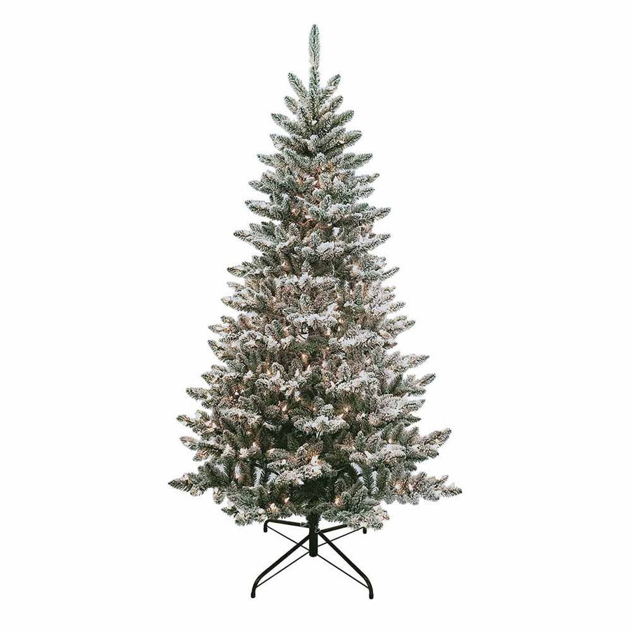 6' Pre-Lit Clear Incandescent Snow Pine Tree