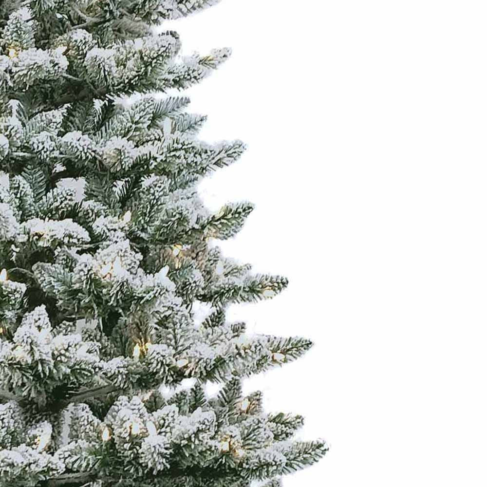 7.5' Pre-Lit Warm White LED Snow Pine Tree