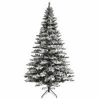 9' Pre-Lit Warm White LED Snow Pine Tree