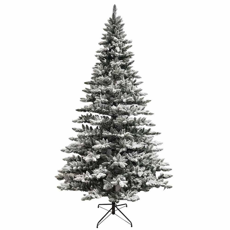 9' Pre-Lit Warm White LED Snow Pine Tree