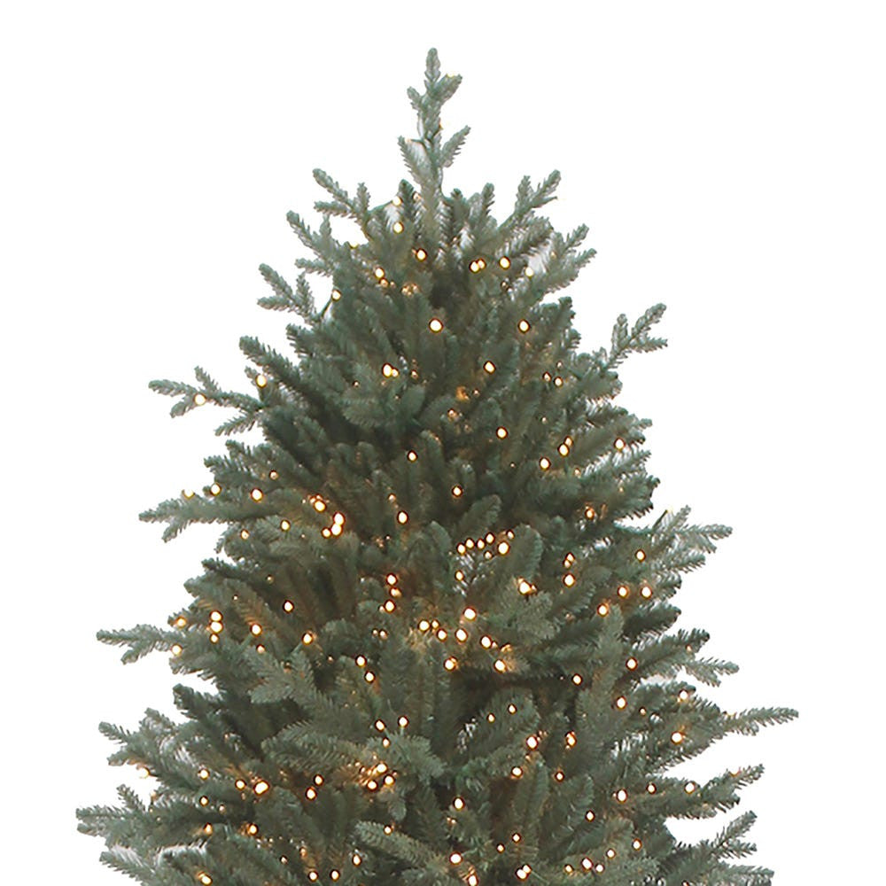 9' Pre-Lit Warm White Cluster LED Blue Spruce Tree