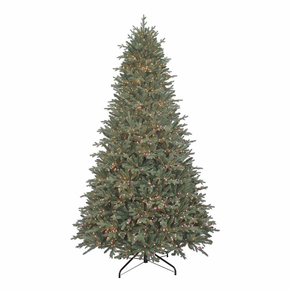 9' Pre-Lit Warm White Cluster LED Blue Spruce Tree