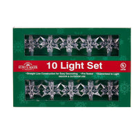 9' UL 10L Clear Diamond Star Connectible Light Set