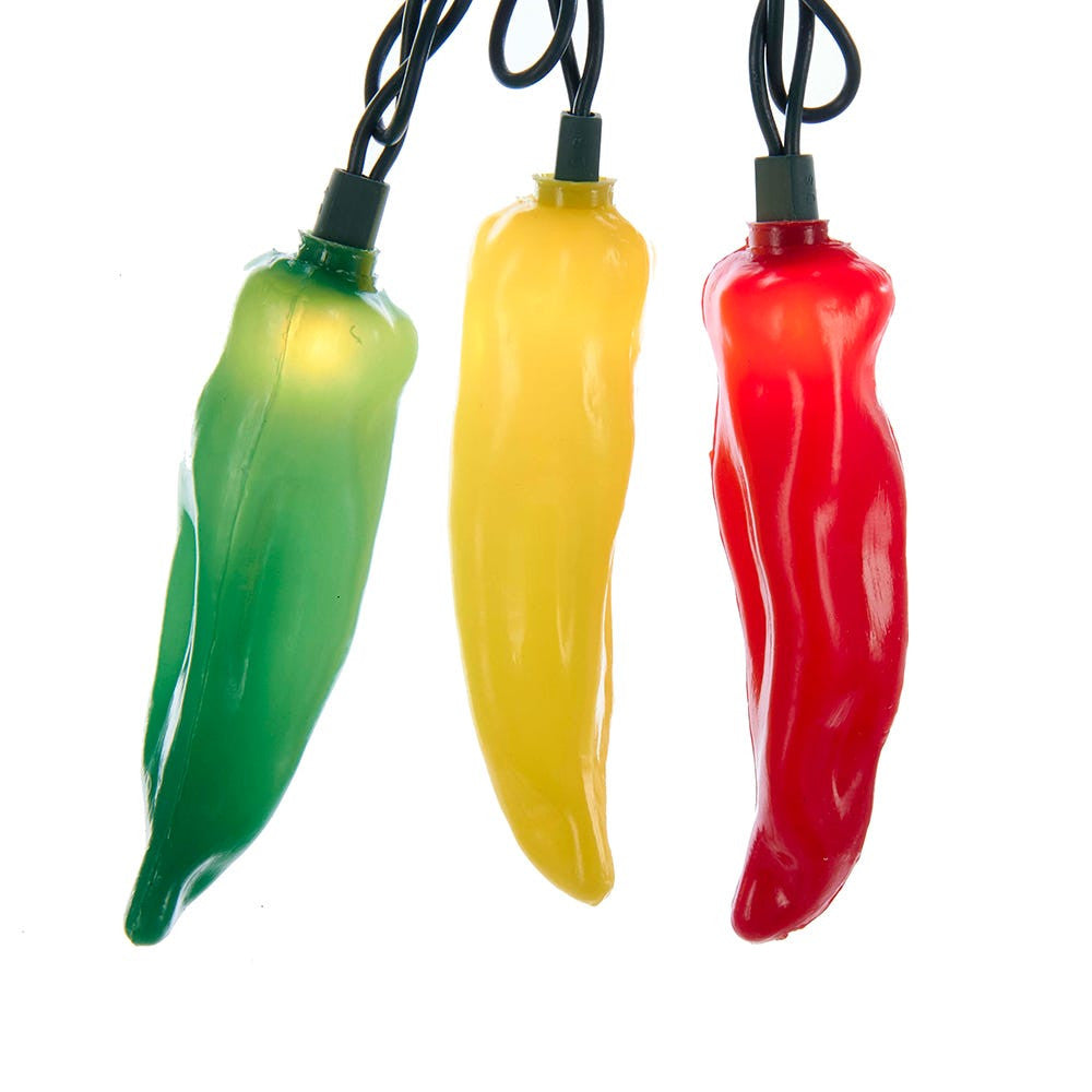 9' UL 10L Multicolored Chili Pepper Connectible Light Set