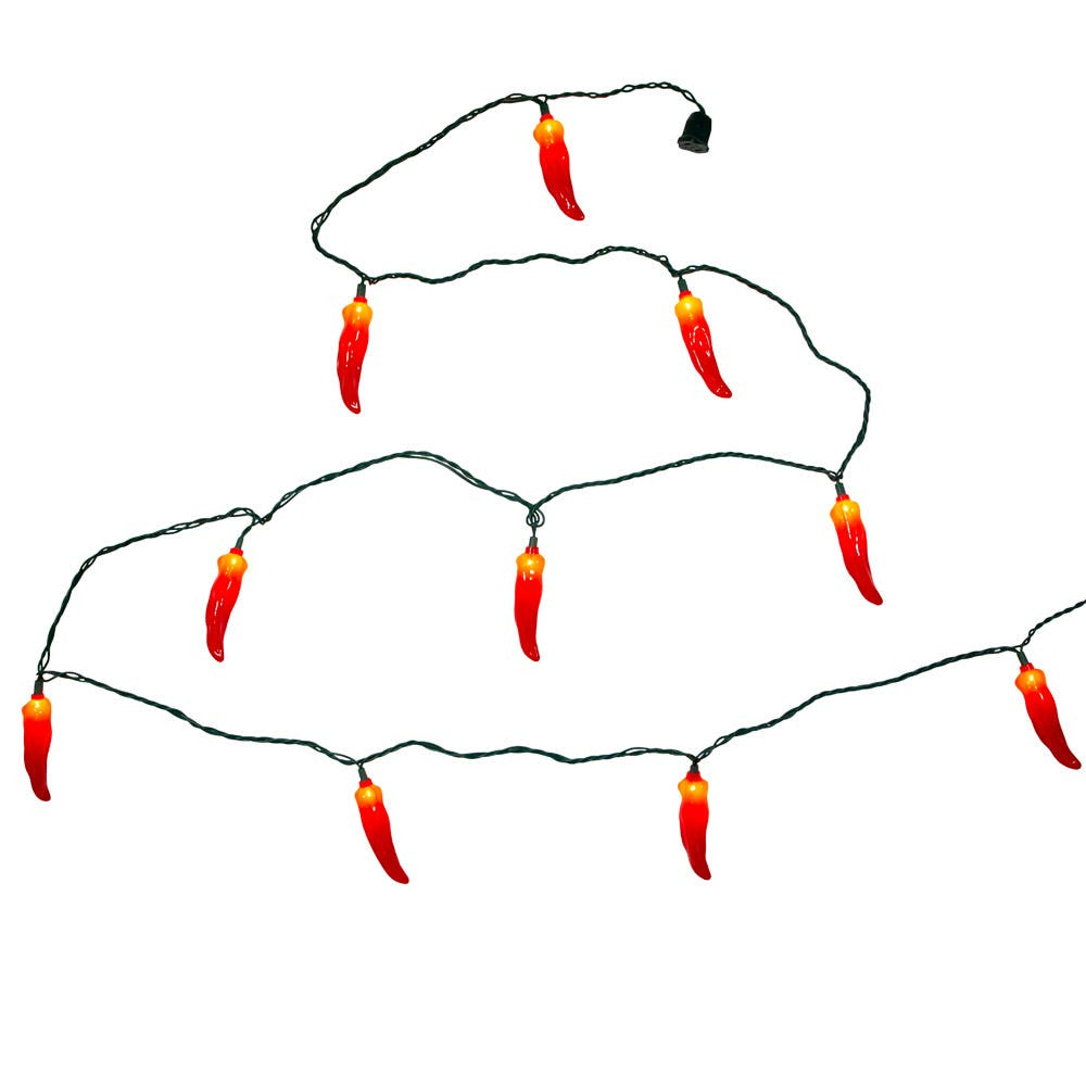 9' UL 10L Red Chili Pepper Connectible Light Set