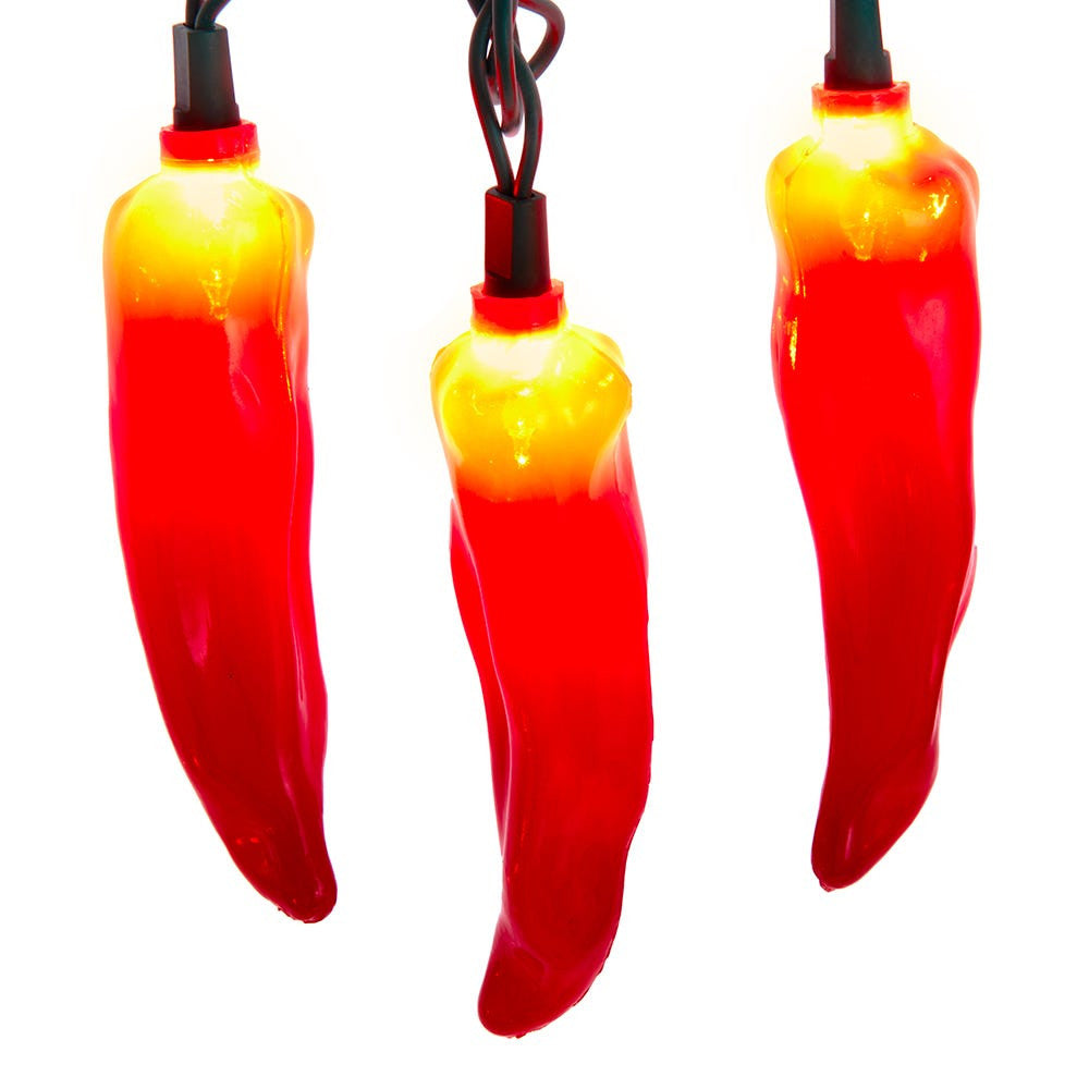 9' UL 10L Red Chili Pepper Connectible Light Set