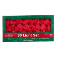 28.3' UL 35L Red Poinsettia Light Set