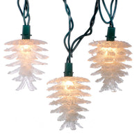 9' UL 10L Clear Pine Cone Light Set