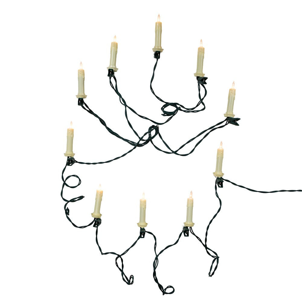 9' UL 10L White Candle Clip-On Connectible Light Set