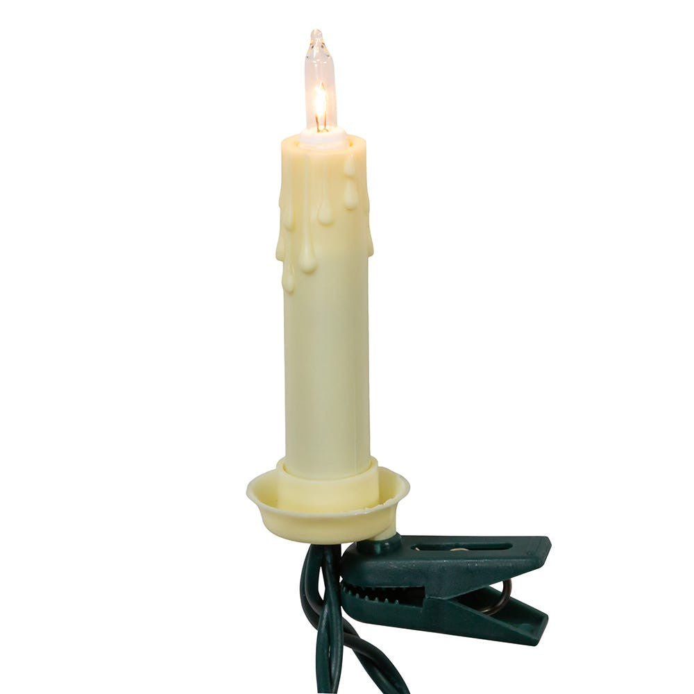 9' UL 10L White Candle Clip-On Connectible Light Set