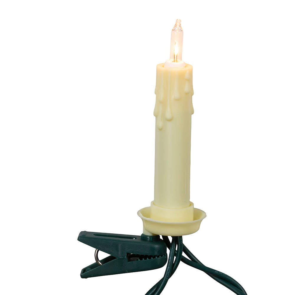 9' UL 10L White Candle Clip-On Connectible Light Set