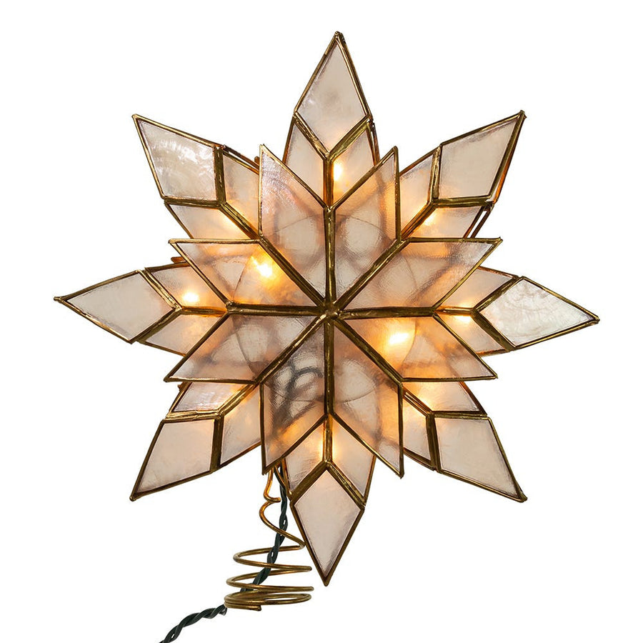 9.25" UL 10L Capiz Clear Star Treetop