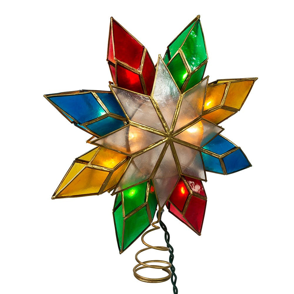 9.25" UL 10L Capiz Multicolored Star Treetop