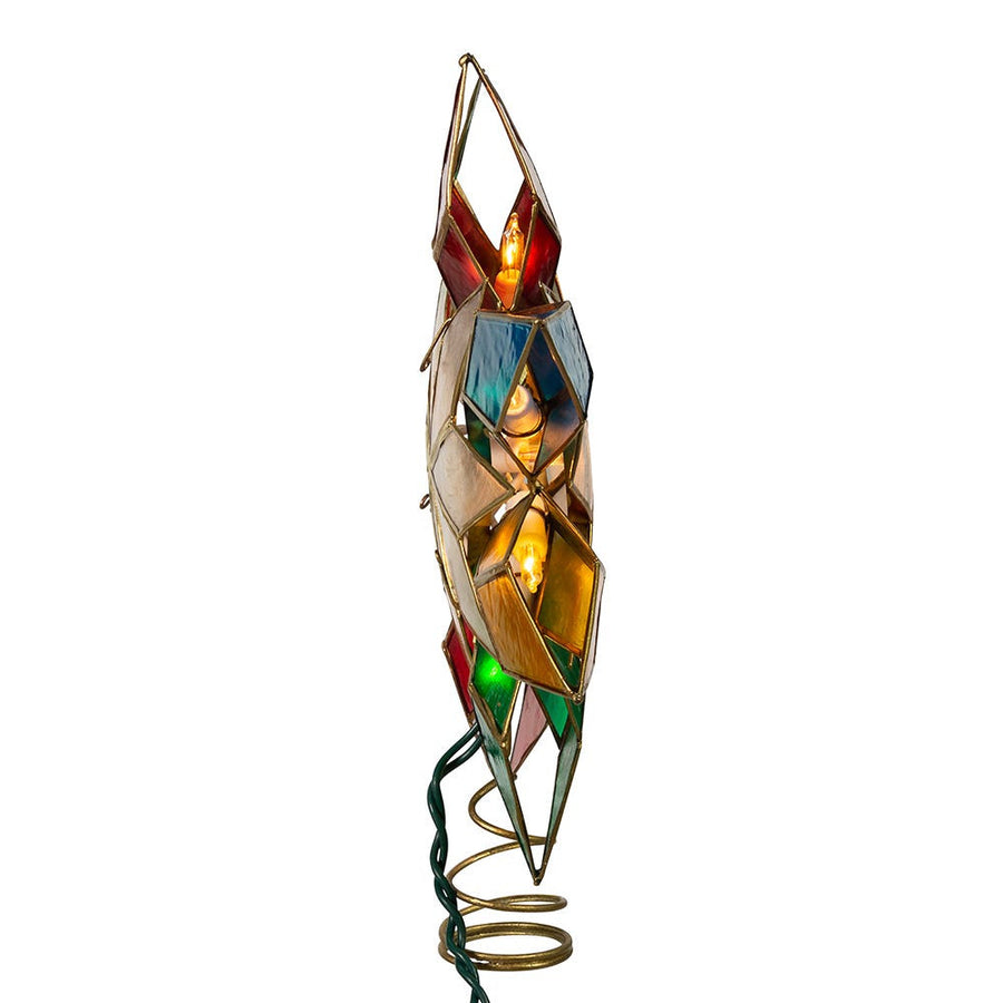 9.25" UL 10L Capiz Multicolored Star Treetop