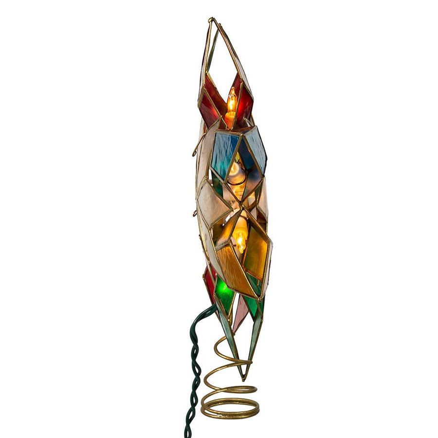 9.25" UL 10L Capiz Multicolored Star Treetop