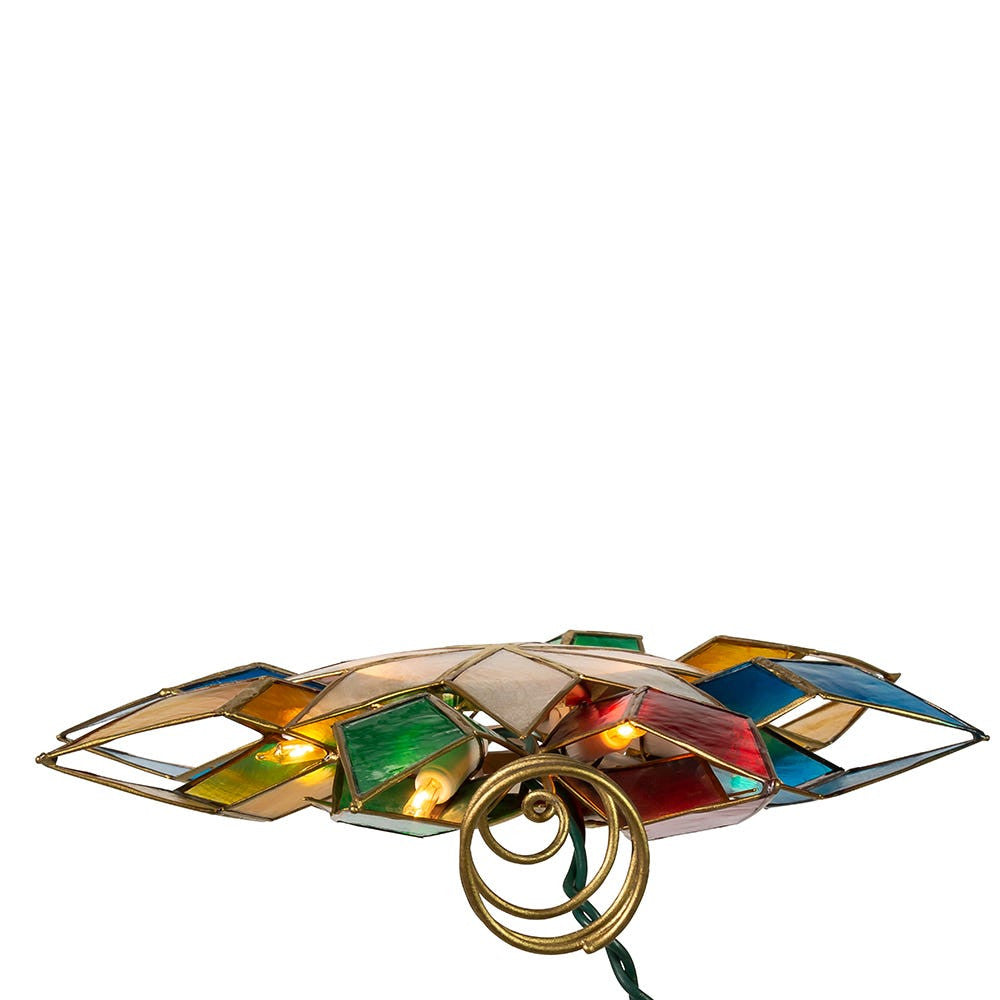 9.25" UL 10L Capiz Multicolored Star Treetop