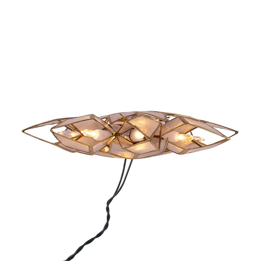 9.25" 10L Clear LED Gold Capiz Star Treetop