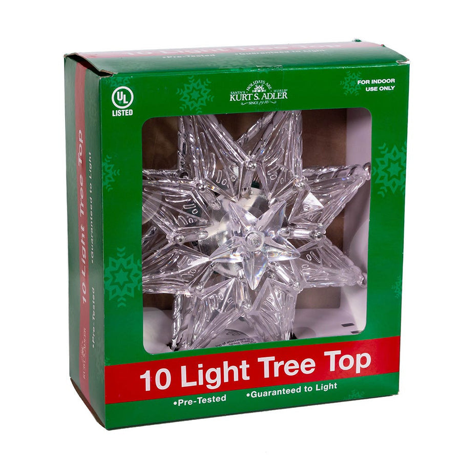 8" UL 10L 8-Point Clear Star Treetop