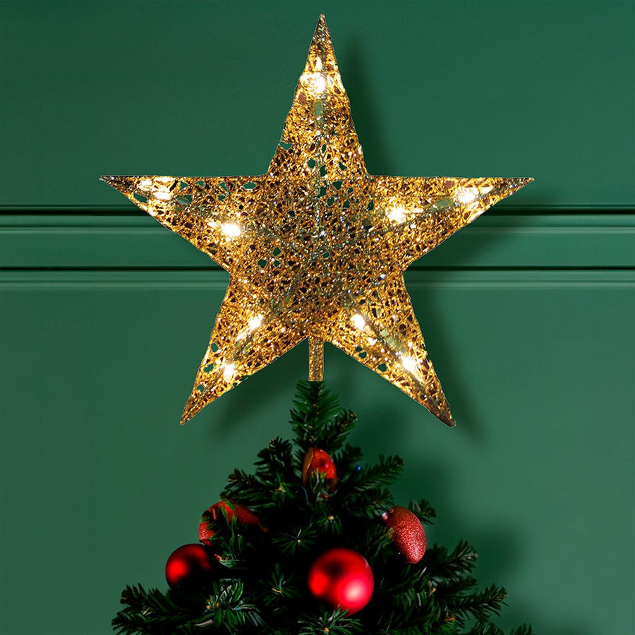 9" UL 10L Gold Wire Star Treetop