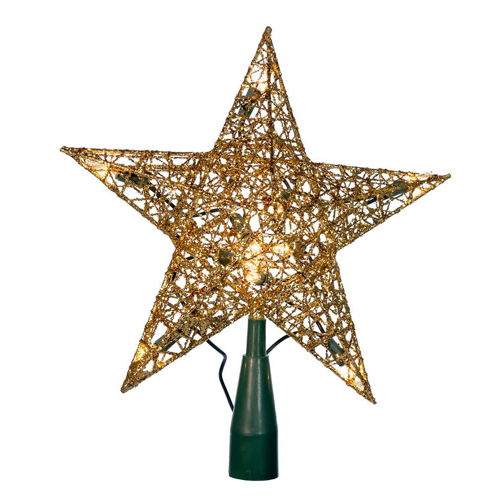 9" UL 10L Gold Wire Star Treetop