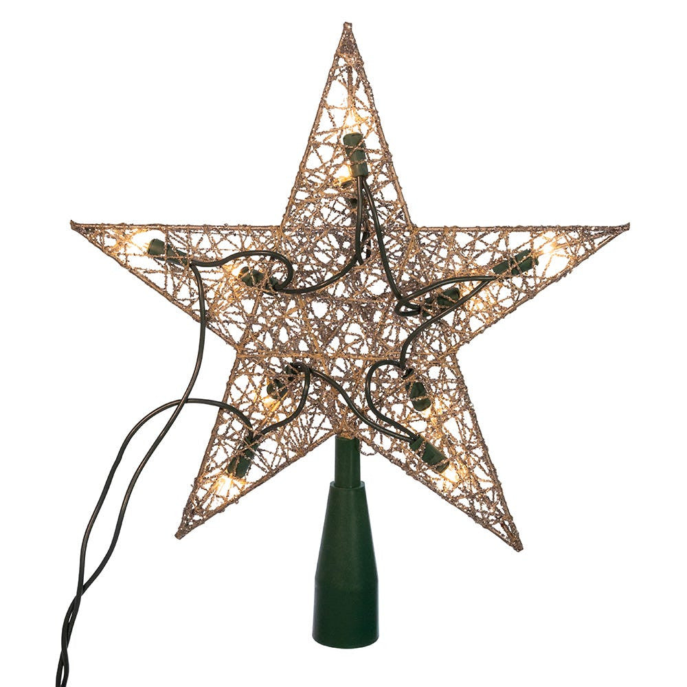 9" UL 10L Silver Wire Star Treetop