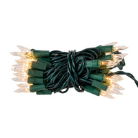 9.2' UL 50-Light Clear Light Green Wire Light Set