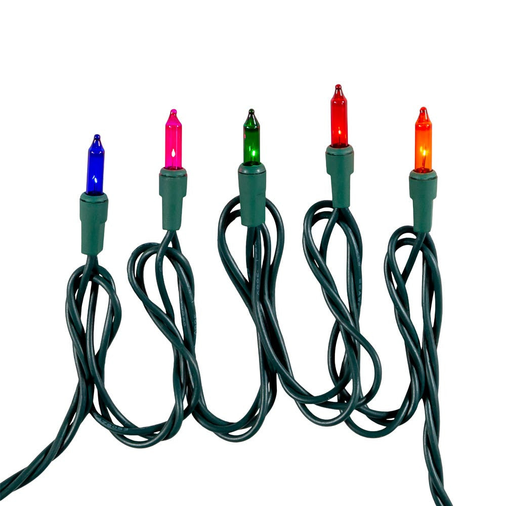9.2' UL 50-Light Multicolor Light Green Wire Light Set
