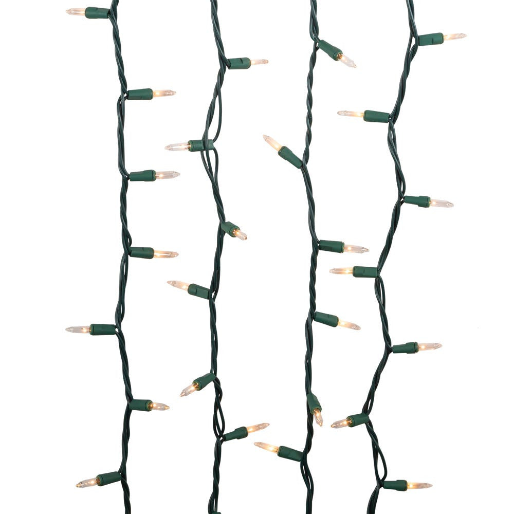 18.5' UL 100-Light Clear Light Green Wire Light Set