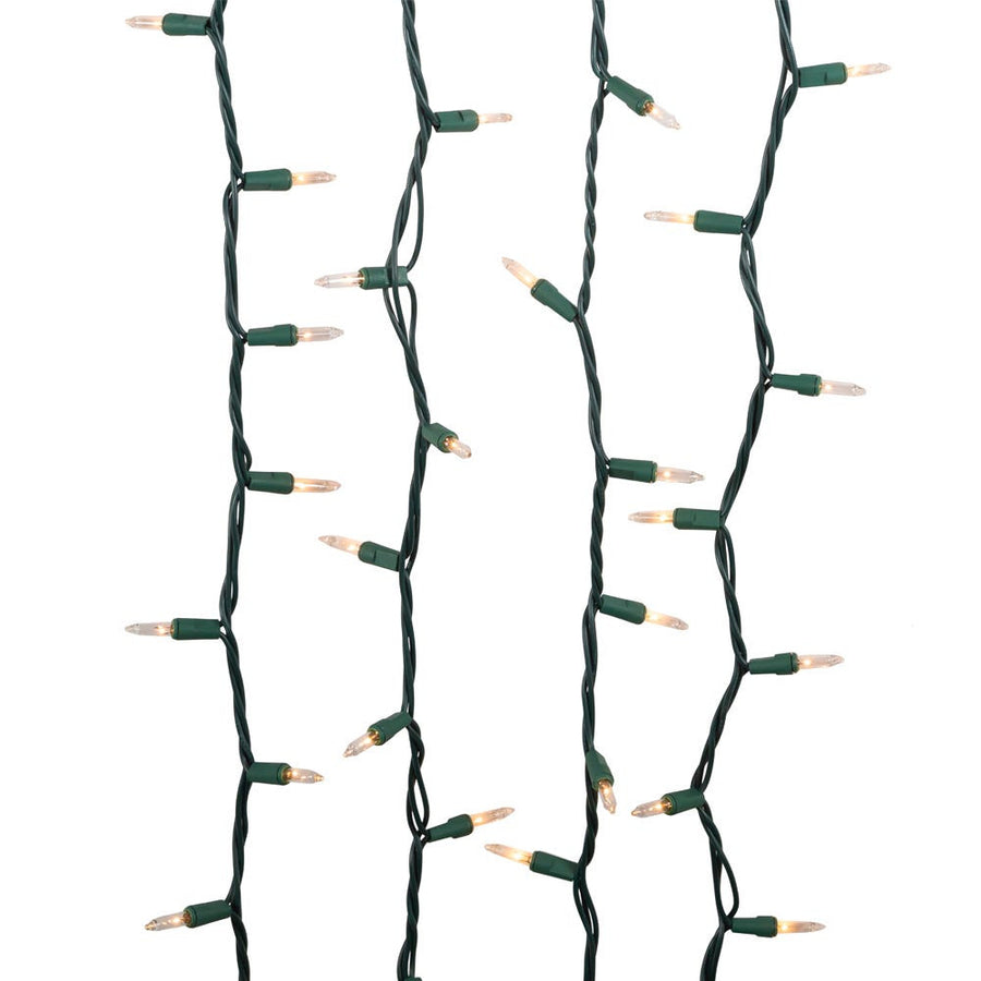 18.5' UL 100-Light Clear Light Green Wire Light Set