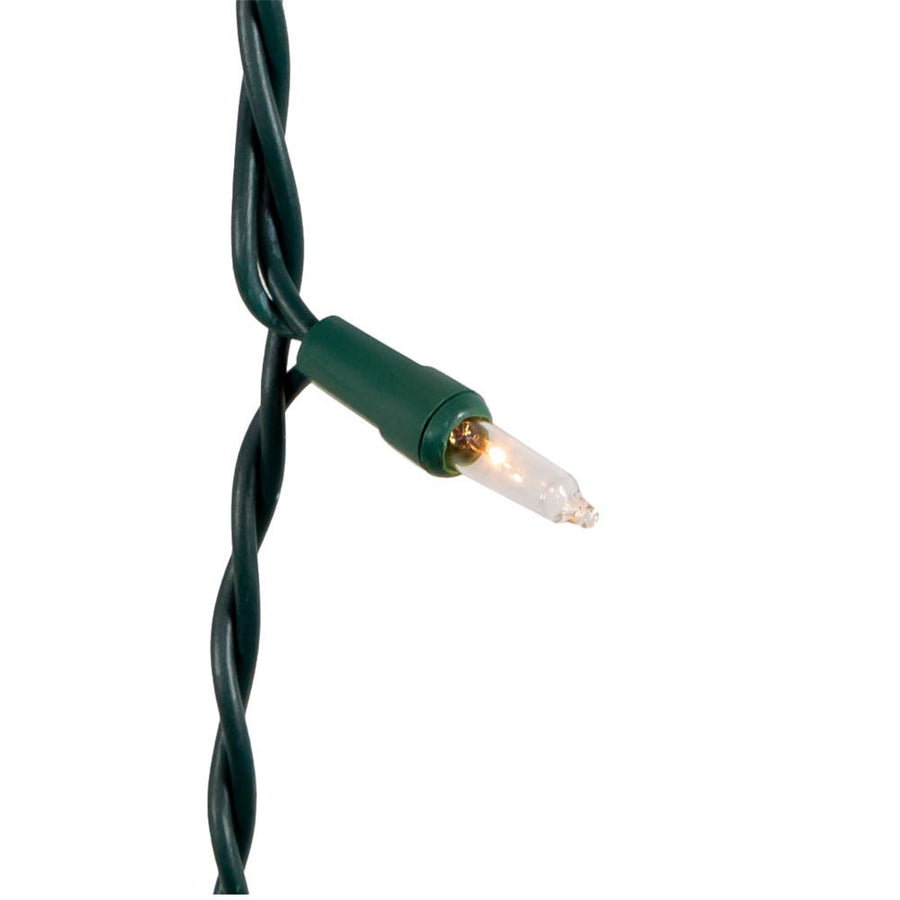 18.5' UL 100-Light Clear Light Green Wire Light Set