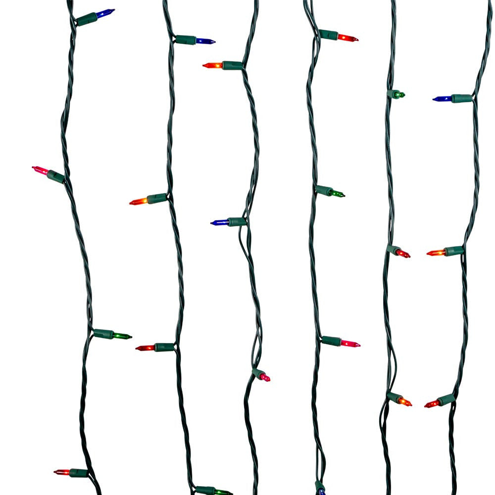 18.5' UL 100-Light Multicolor Light Green Wire Light Set