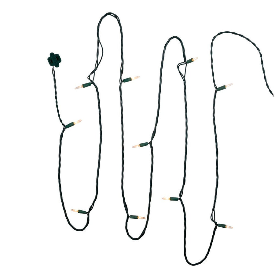9' UL 10-Light Clear Light Green Wire Light Set In Polybag