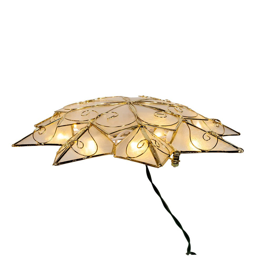 9.27" UL 10L LED Capiz With Scroll Accents Star Treetop