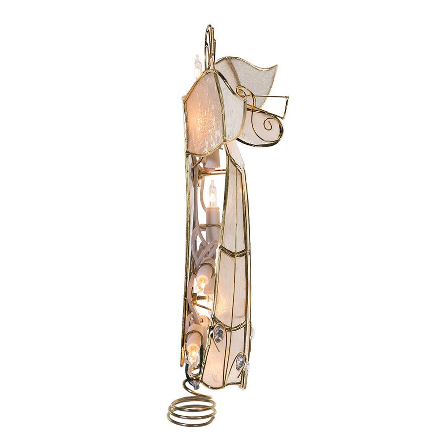 10.5" UL 10L Capiz Angel With Trumpet Treetop