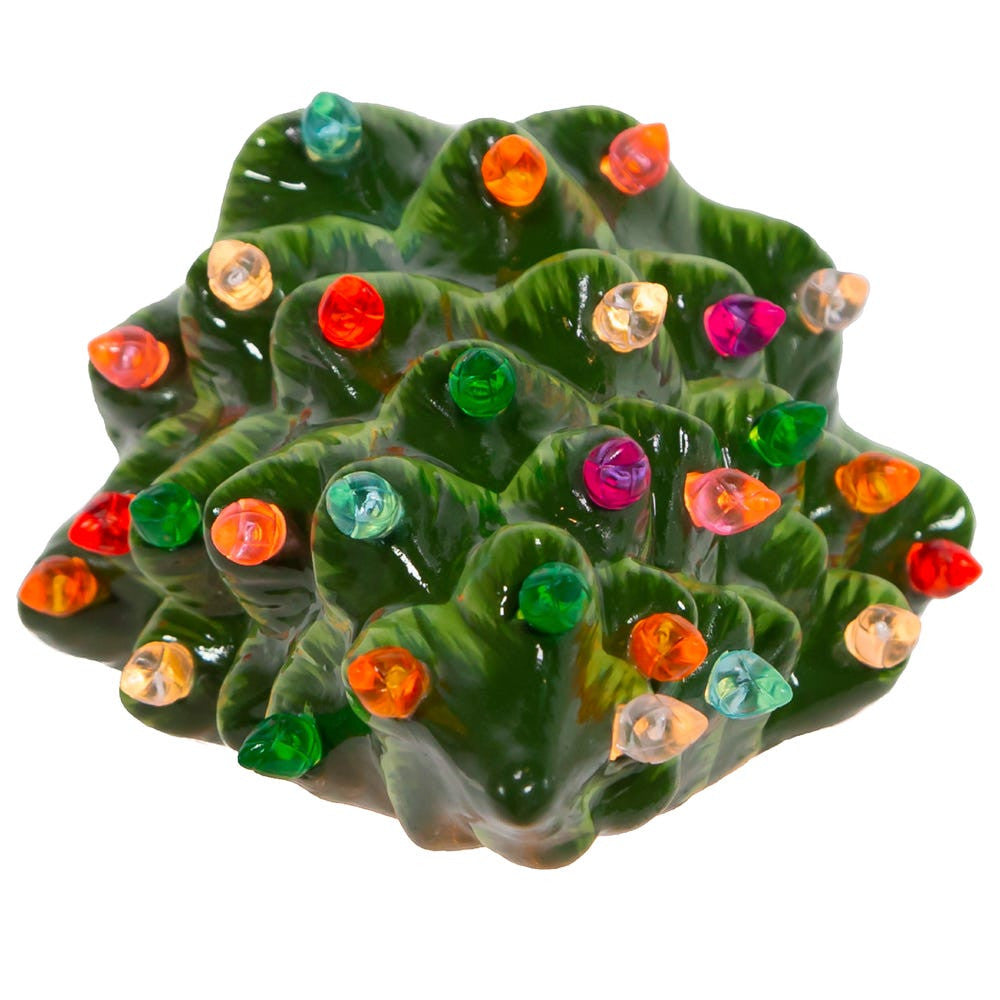 6" Ceramic Green Tree Night Light