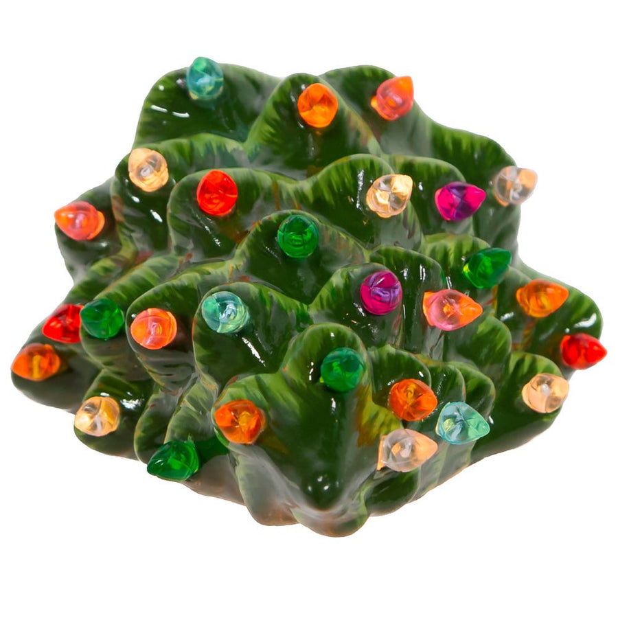 6" Ceramic Green Tree Night Light