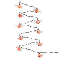 9' UL 10L Peppermint Candy Light Set