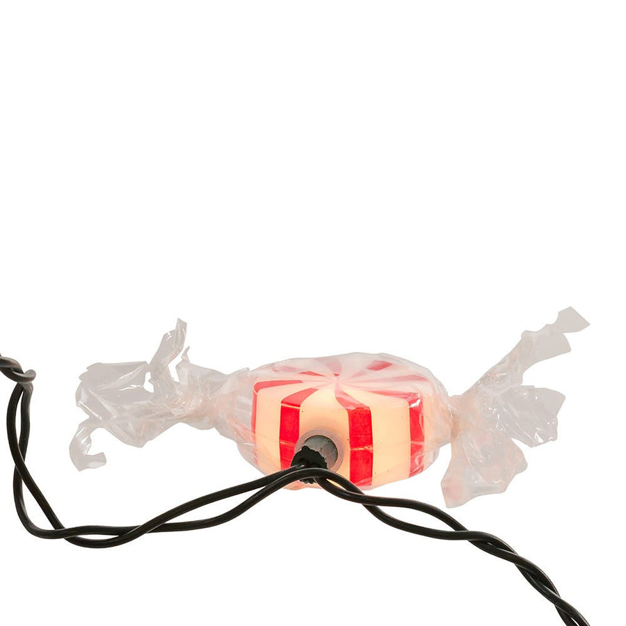 9' UL 10L Peppermint Candy Light Set