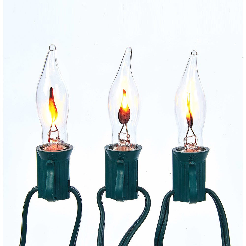 18' UL 10L C7 Flicker Flame Connectible Light Set with 24" Spacing