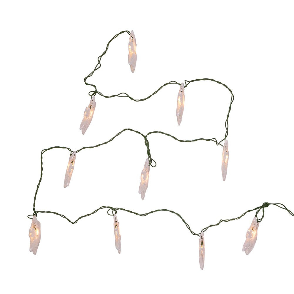 9' UL 10L White Snowflake Light Set