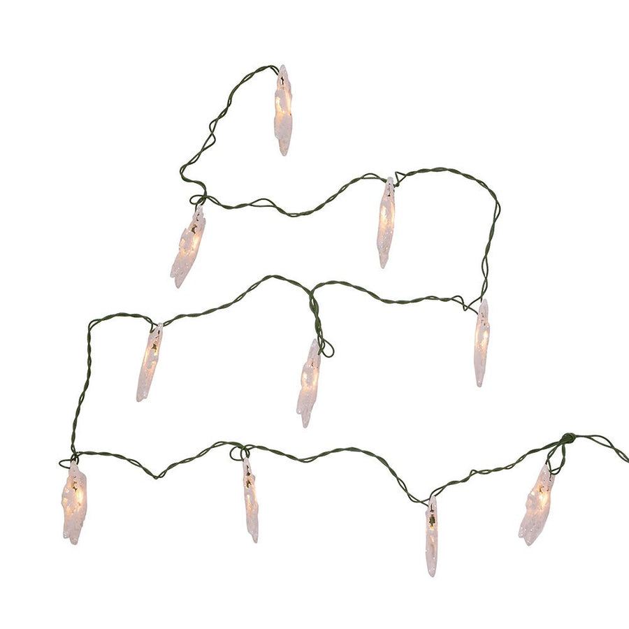 9' UL 10L White Snowflake Light Set