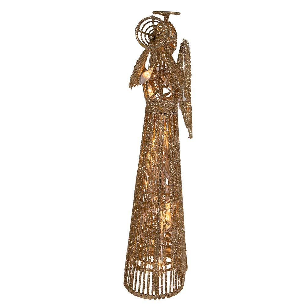 12" UL 20L Gold Glittered Angel Treetop