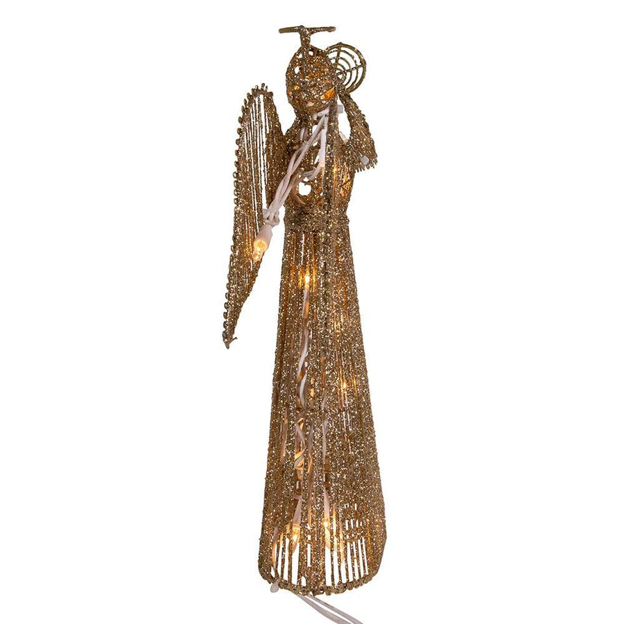 12" UL 20L Gold Glittered Angel Treetop