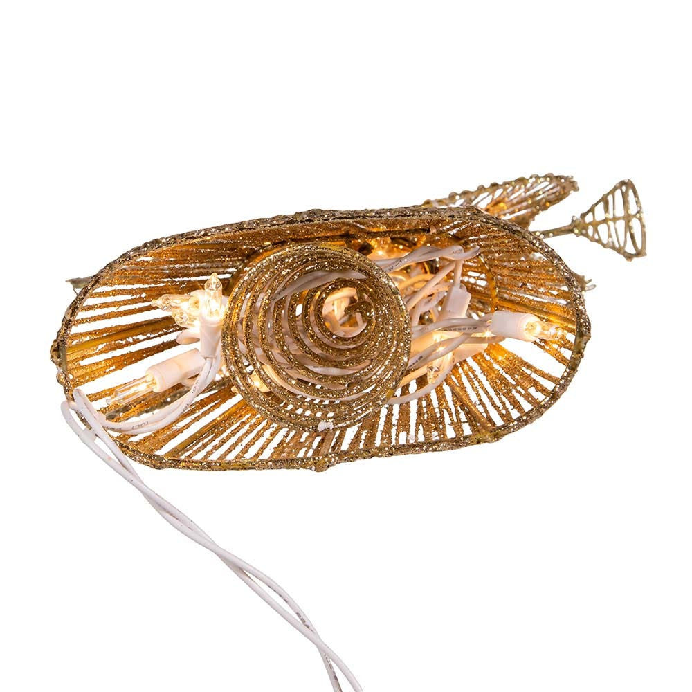 12" UL 20L Gold Glittered Angel Treetop
