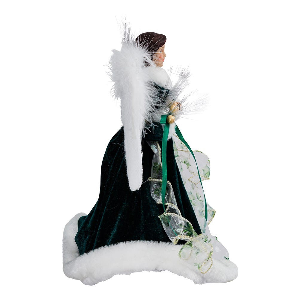 12" 10L Warm White LED Fiber-Optic Irish Angel Treetop