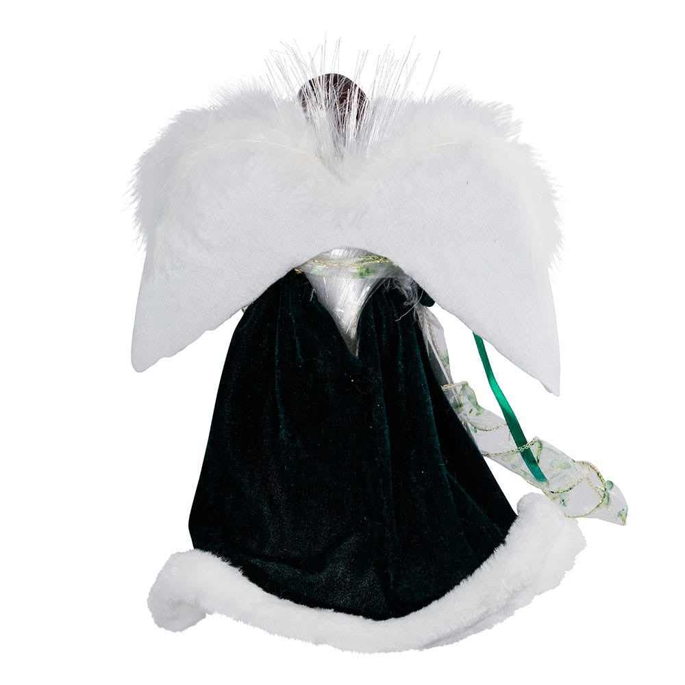 12" 10L Warm White LED Fiber-Optic Irish Angel Treetop