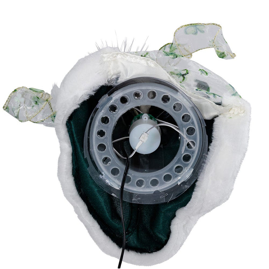 12" 10L Warm White LED Fiber-Optic Irish Angel Treetop