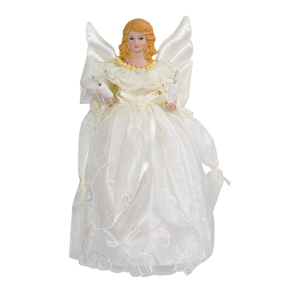 10" UL 10L Gold and Ivory Angel Treetop