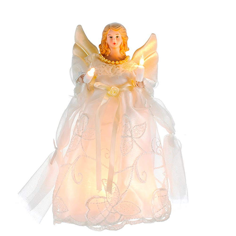 10" UL 10L Gold and Ivory Angel Treetop